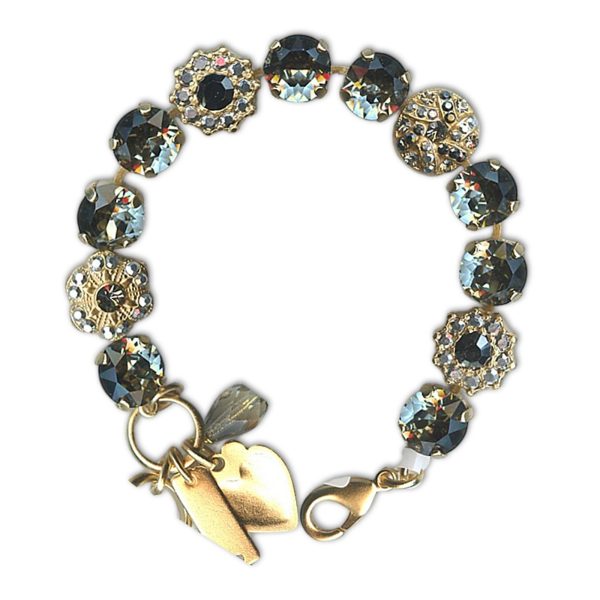 Bracelet by Mariana Woman Gorgeous Grey and Metallic Swarovski Crystals