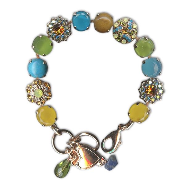 Bracelet by Mariana Woman Charming Yellow Jasper Mineral and Opal Swarovski Crystals