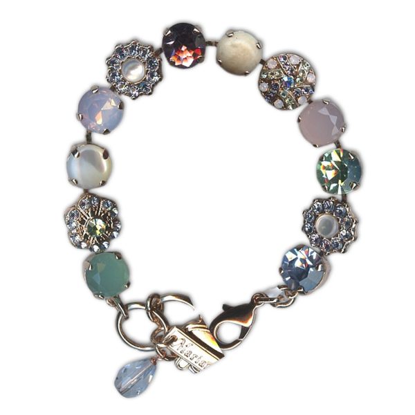 Bracelet by Mariana Woman Lovely Riverstone Mineral and Opal Swarovski Crystals