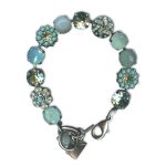 Bracelet by Mariana Woman Charming Turquoise Mineral and Greens Swarovski Crystals - Image 2