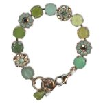 Bracelet by Mariana Woman Beautiful Jade Olive Mineral and Opal Swarovski Crystals - Image 2