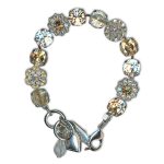 Bracelet by Mariana Woman Exquisite Yellow Quartz Mineral and Moonlight Swarovski Crystals - Image 3
