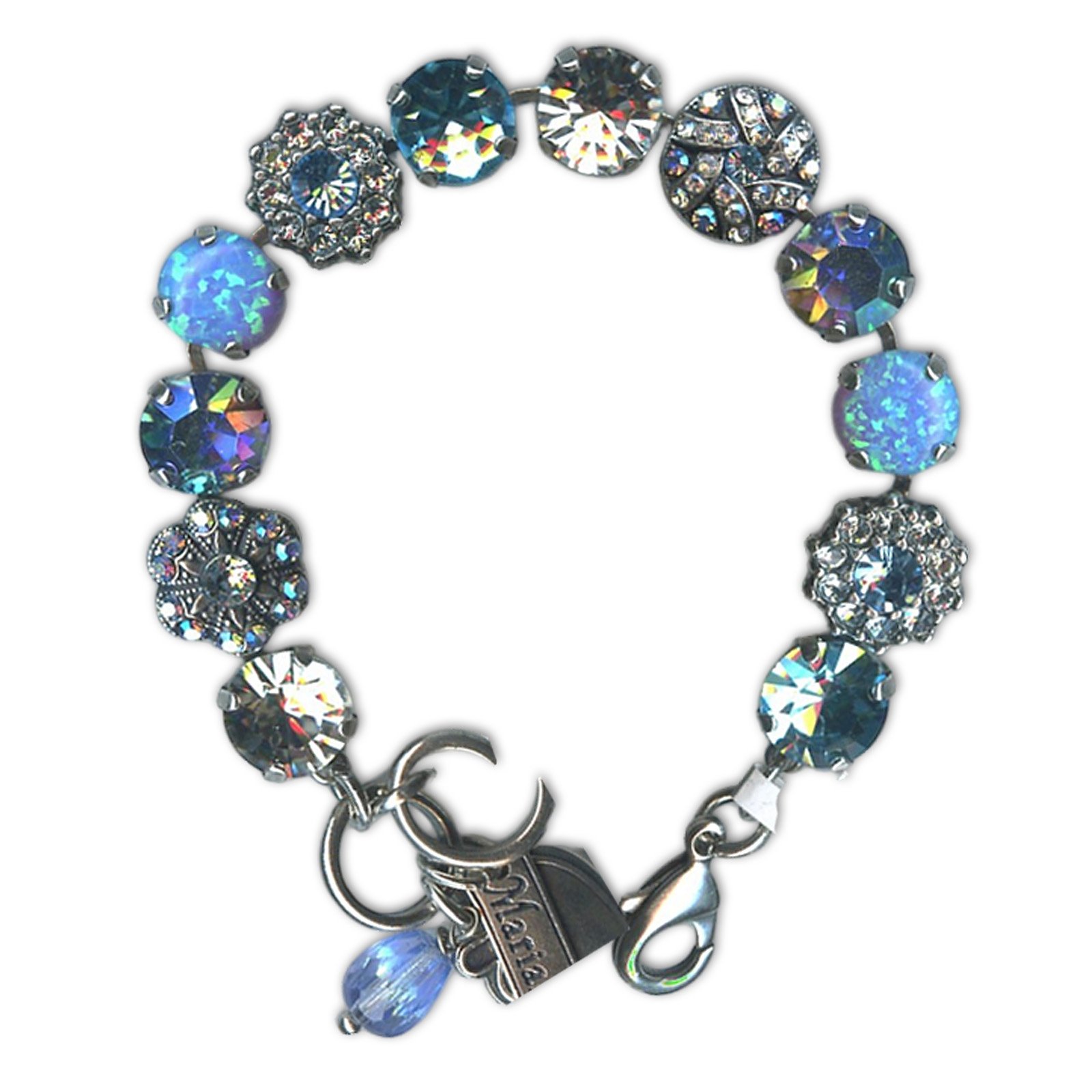 B-4259-M141-SP (1) Bracelet by Mariana Woman Shimmering Synthetic Opal Mineral and AB Swarovski Crystals - Image 1