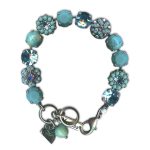 Bracelet by Mariana Woman Elegant Turquoise Mineral and Aquamarine Swarovski Crystals