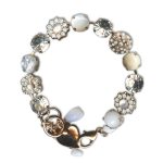 Bracelet by Mariana Woman Timeless White Aventurine Mineral and Clear Swarovski Crystals - Image 2