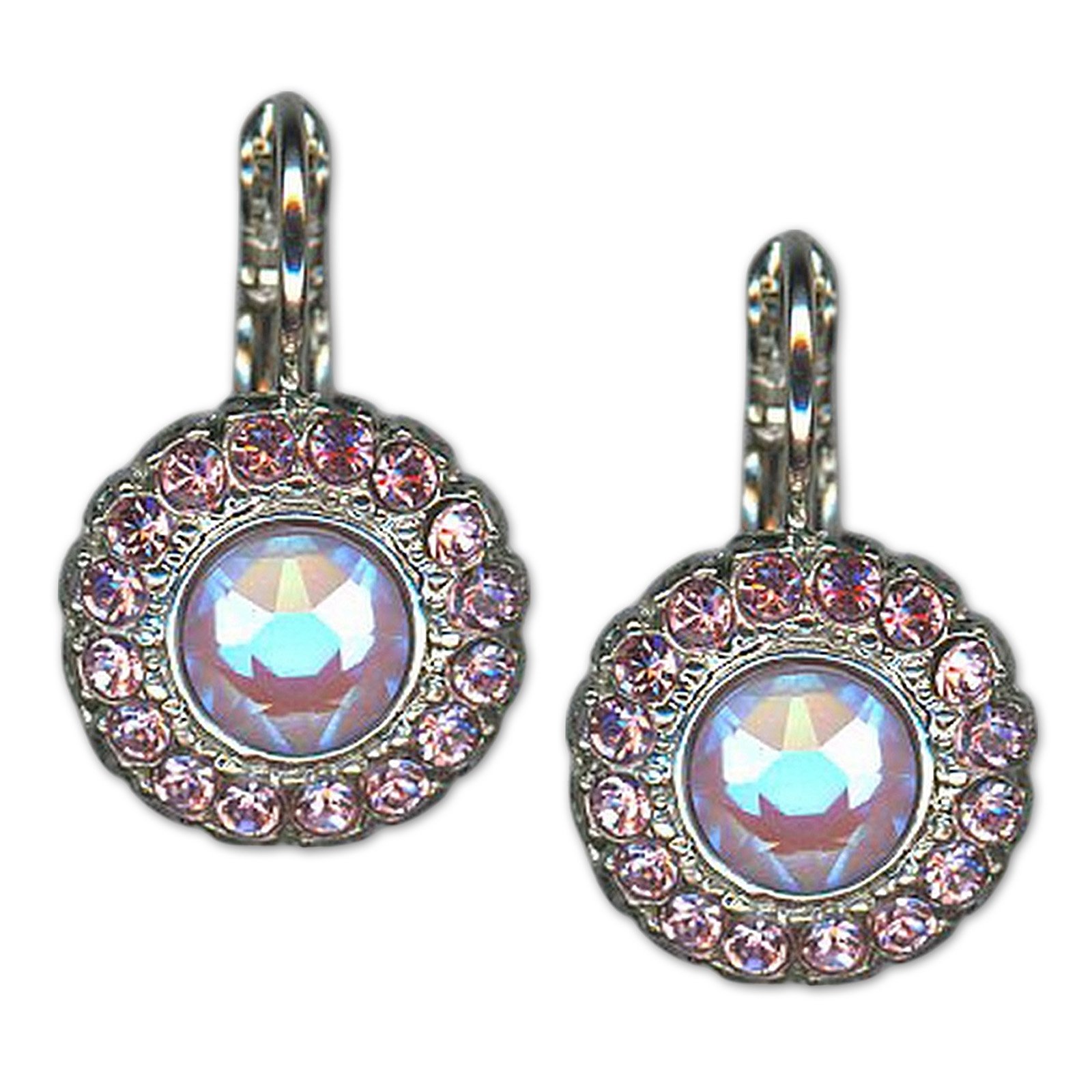 E-1014-3-223144-RO6 (1) Earrings by Mariana Woman Lovely Lavender and Rose Swarovski Crystals - Image 1