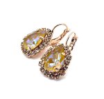 Earrings By Mariana Woman Classy Sun Kissed Sunset and Topaz Swarovski Crystals