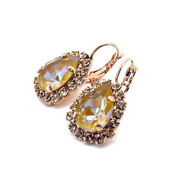 Earrings By Mariana Woman Classy Sun Kissed Sunset and Topaz Swarovski Crystals