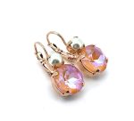 Earrings By Mariana Woman Sassy Pearl and Peach Swarovski Crystals - Image 4