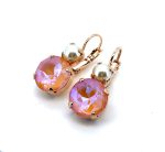 Earrings By Mariana Woman Sassy Pearl and Peach Swarovski Crystals - Image 2