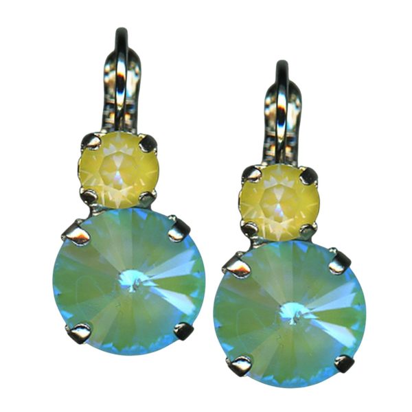 Earrings by Mariana Woman Charming Aqua and Sunshine Swarovski Crystals