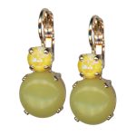 Earrings by Mariana Woman Adorable Jade Olive Mineral and Sunshine Swarovski Crystals - Image 2