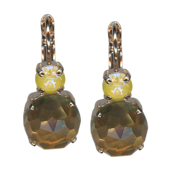 Earrings by Mariana Woman Alluring Lemon Quartz Mineral and Sunshine Swarovski Crystals