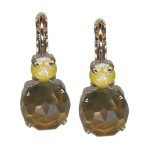 Earrings by Mariana Woman Alluring Lemon Quartz Mineral and Sunshine Swarovski Crystals - Image 3
