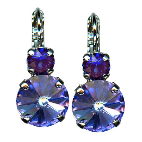 Earrings by Mariana Woman Alluring Lavender and Vitral Light Swarovski Crystals