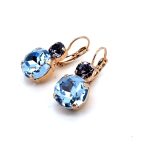 Earrings by Mariana Woman Exquisite Sapphire and Tanzanite Swarovski Crystals - Image 2