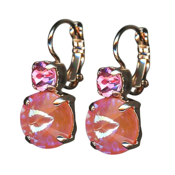 Earrings by Mariana Woman Sassy Mandarin and Rose Swarovski Crystals