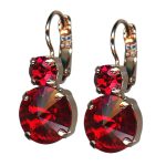 Earrings by Mariana Woman Stunning Ruby and Siam Swarovski Crystals - Image 3