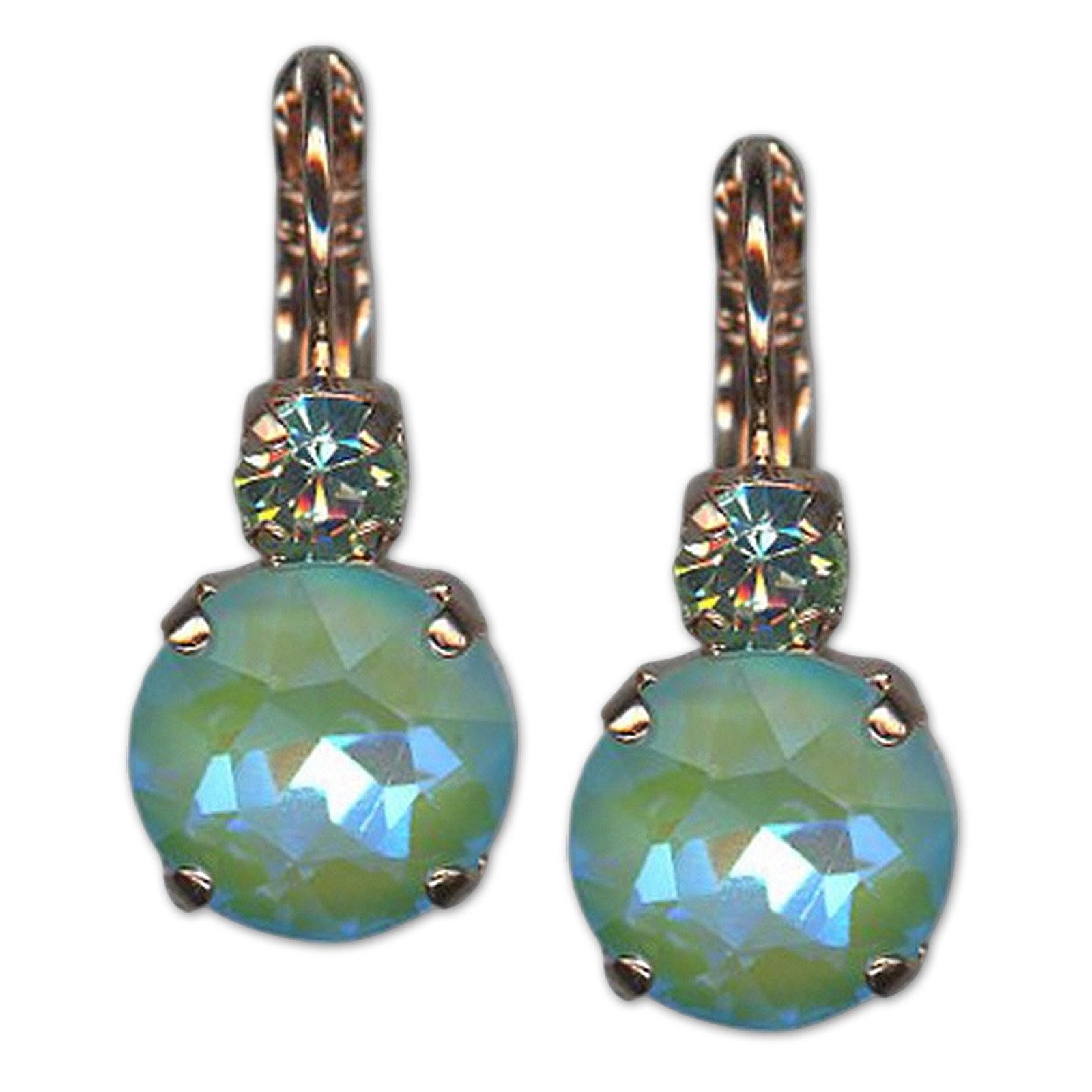 E-1037R-5016-RG6 (1) Earrings by Mariana Woman Gorgeous Peridot Swarovski Crystals - Image 1