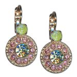 Earrings by Mariana Woman Sassy Limecicle and Rose Swarovski Crystals