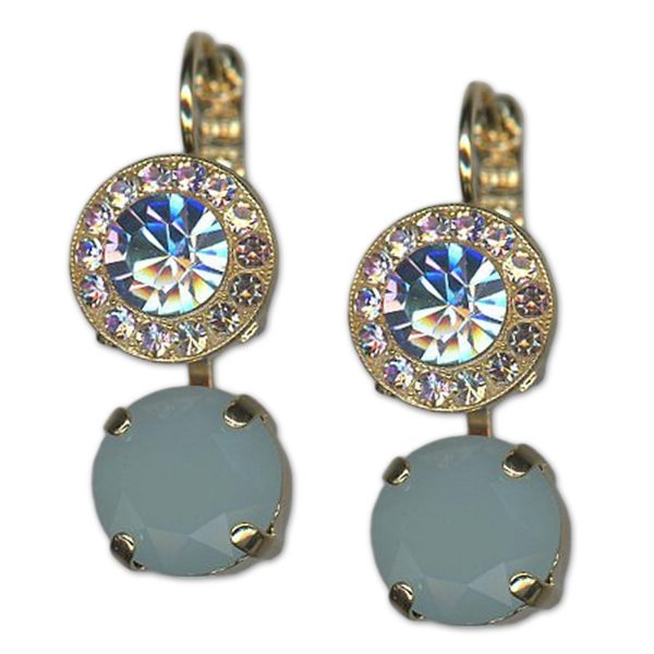 Earrings by Mariana Woman Shimmering Vitral Light and Grey Swarovski Crystals