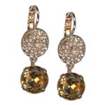 Earrings by Mariana Woman Beautiful Golden and Pearl Swarovski Crystals - Image 3