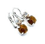 Earrings By Mariana Woman Gorgeous Riverstone Mineral and Golden Swarovski Crystals - Image 4