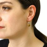 Earrings By Mariana Woman Gorgeous Riverstone Mineral and Golden Swarovski Crystals - Image 3