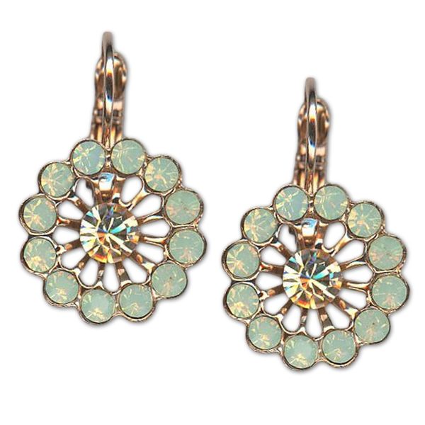 Earrings by Mariana Woman Floral Chrysolite and Golden Swarovski Crystals