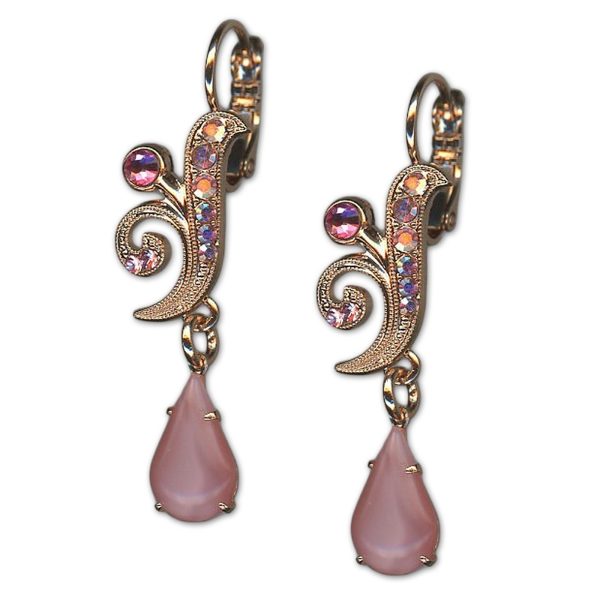 Earrings by Mariana Woman Lovely Rose and Opal Swarovski Crystals