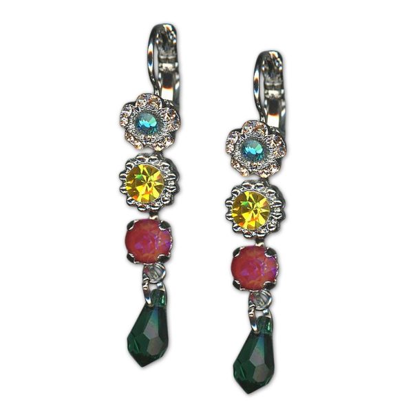Earrings by Mariana Woman Dangling Yellow and Blush Swarovski Crystals