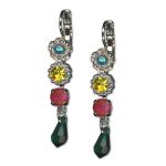 Earrings by Mariana Woman Dangling Yellow and Blush Swarovski Crystals - Image 2