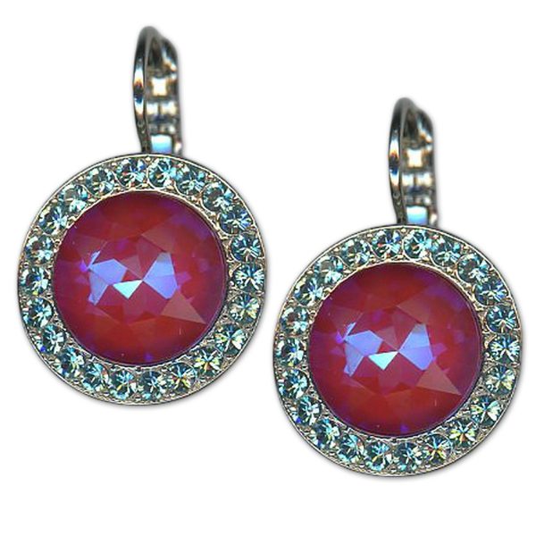 Earrings by Mariana Woman Stunning Blush and Turquoise Swarovski Crystals