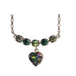 Necklace By Mariana Woman Elegant Heart Shaped Emerald and Jonquil Swarovski Crystals