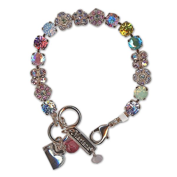 Bracelet by Mariana Woman Beautiful Rose and AB Swarovski Crystals
