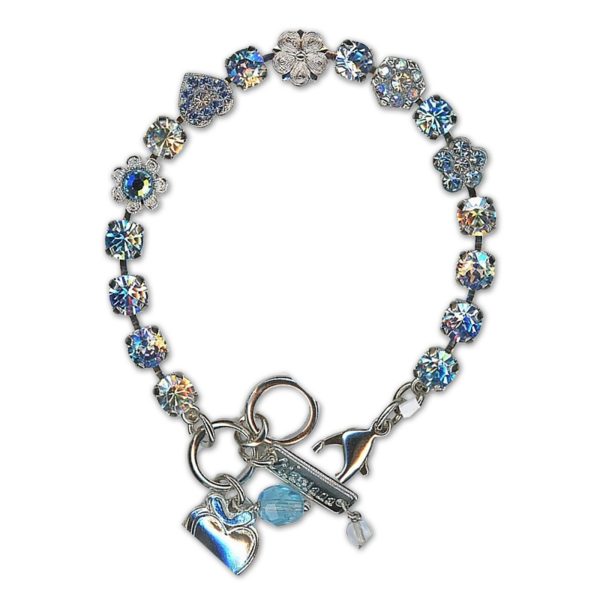 Bracelet by Mariana Woman Gorgeous Aquamarine and Moonlight Swarovski Crystals