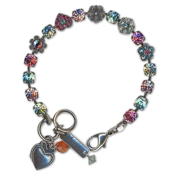 Bracelet by Mariana Woman Floral Rose and Turquoise Swarovski Crystals