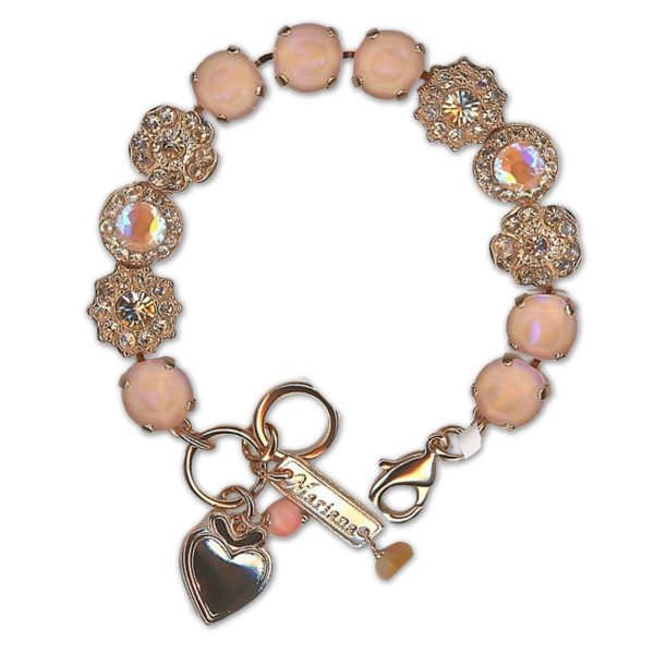 Bracelet by Mariana Woman Lovely Peach Swarovski Crystals