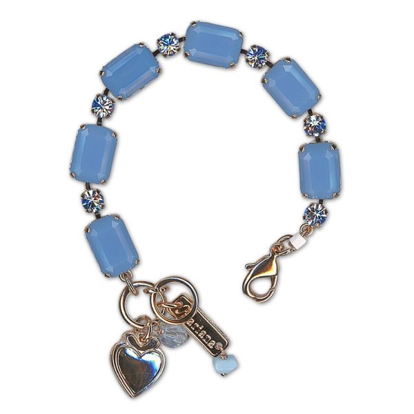 Bracelet by Mariana Woman Elegant Blue Opal Swarovski Crystals