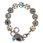 Bracelet by Mariana Woman Charming Golden and Aquamarine Swarovski Crystals - Image 3