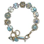 Bracelet by Mariana Woman Charming Aquamarine and Vitral Light Swarovski Crystals