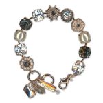 Bracelet by Mariana Woman Luxurious Black Diamond and Pearl Swarovski Crystals - Image 2