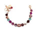 Bracelet By Mariana Woman Lovely Fuchsia and Amethyst Swarovski Crystals