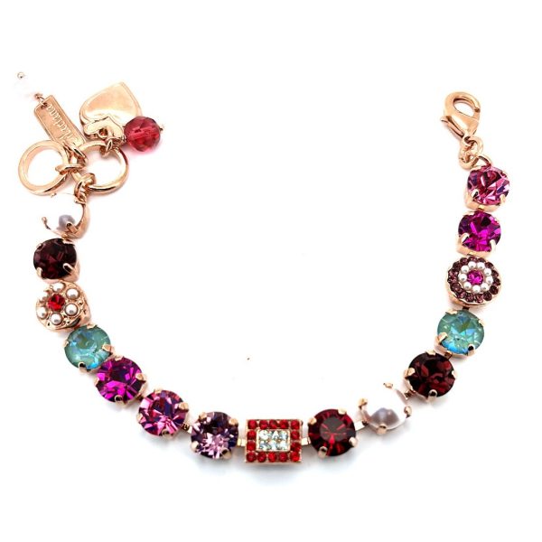 Bracelet By Mariana Woman Lovely Fuchsia and Amethyst Swarovski Crystals
