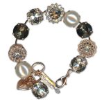 Bracelet by Mariana Woman Elegant Black Diamond and Pearl Swarovski Crystals - Image 2