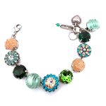 Bracelet By Mariana Woman Elegant Erinite and Rose Swarovski Crystals