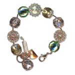 Bracelet by Mariana Woman Sophisticated Rose and Golden Swarovski Crystals