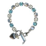 Bracelet by Mariana Woman Beautiful Pearl and Aquamarine Swarovski Crystals - Image 2