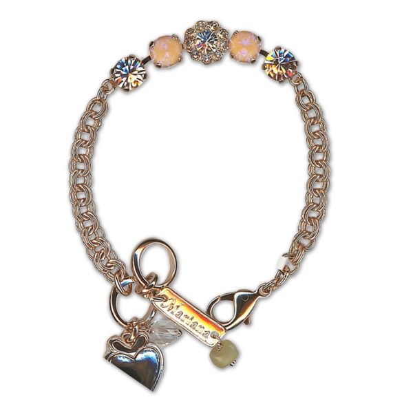 Bracelet by Mariana Woman Exquisite Peach and Golden Swarovski Crystals