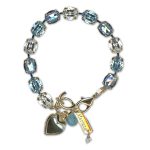 Bracelet by Mariana Gorgeous Aquamarine and Moonlight Swarovski Crystals - Image 2